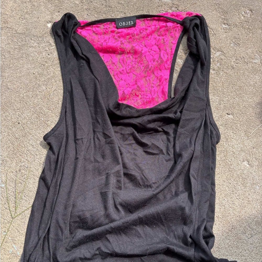 Black and Pink Women's Tank Top